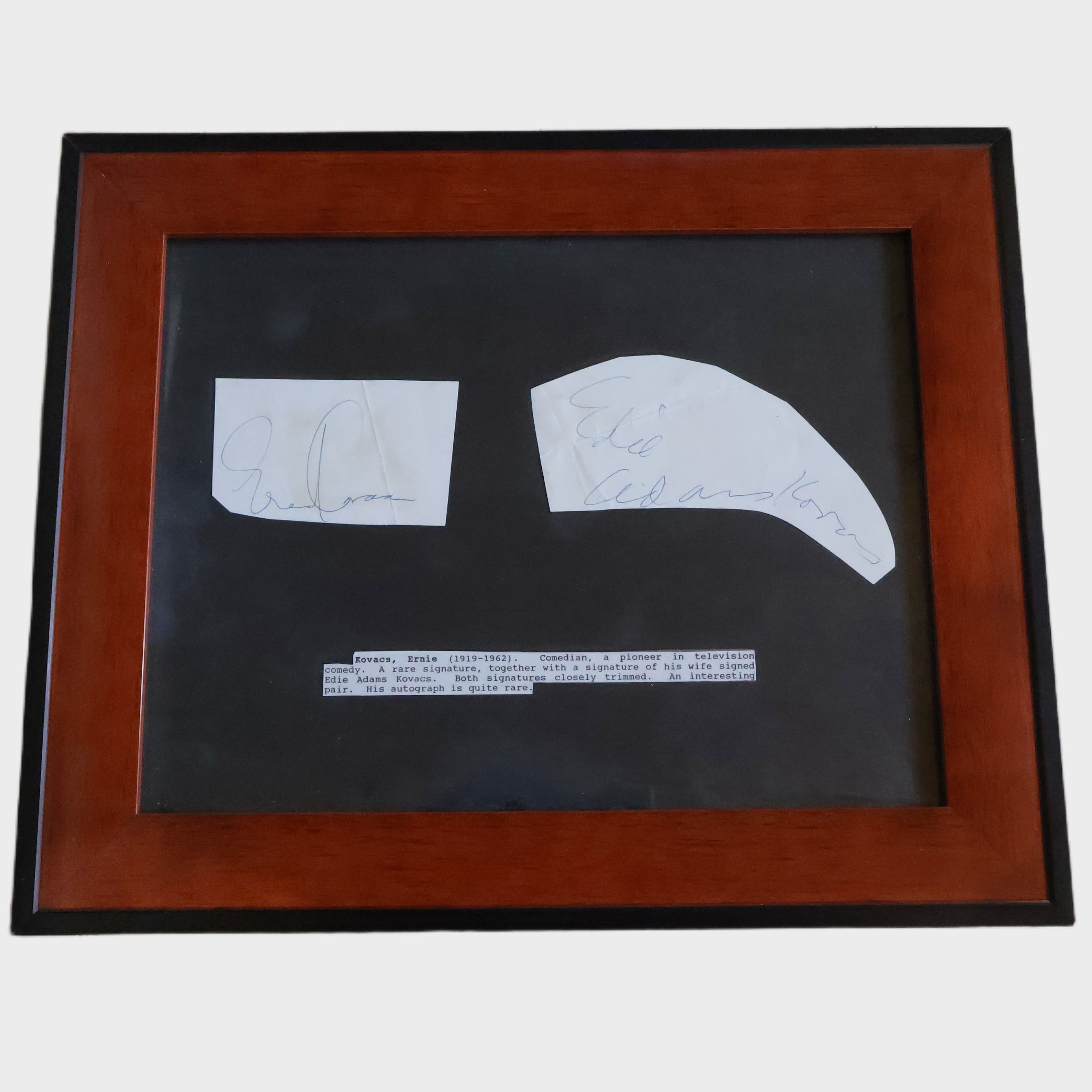 Ernie & Edie Kovacs Signature Cutouts, Framed