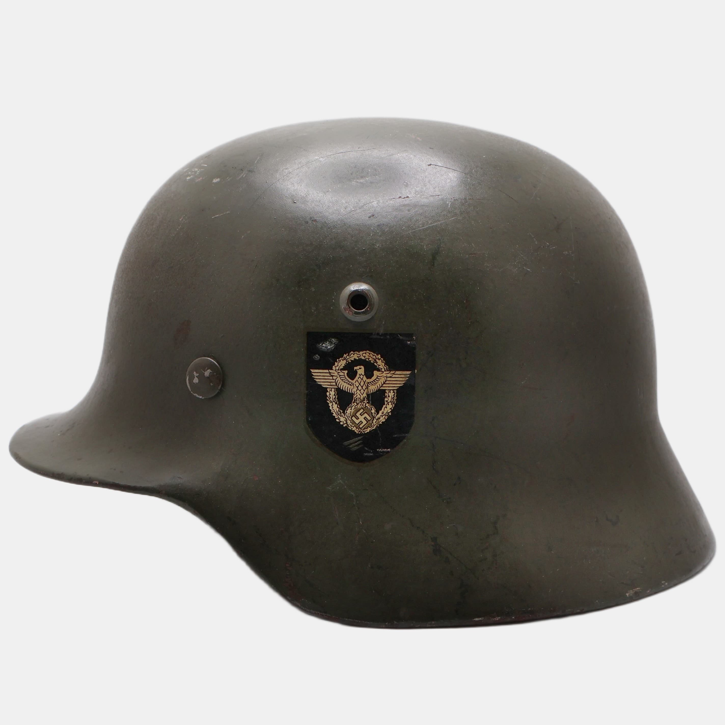 German WWII Police M35 Double-Decal Helmet