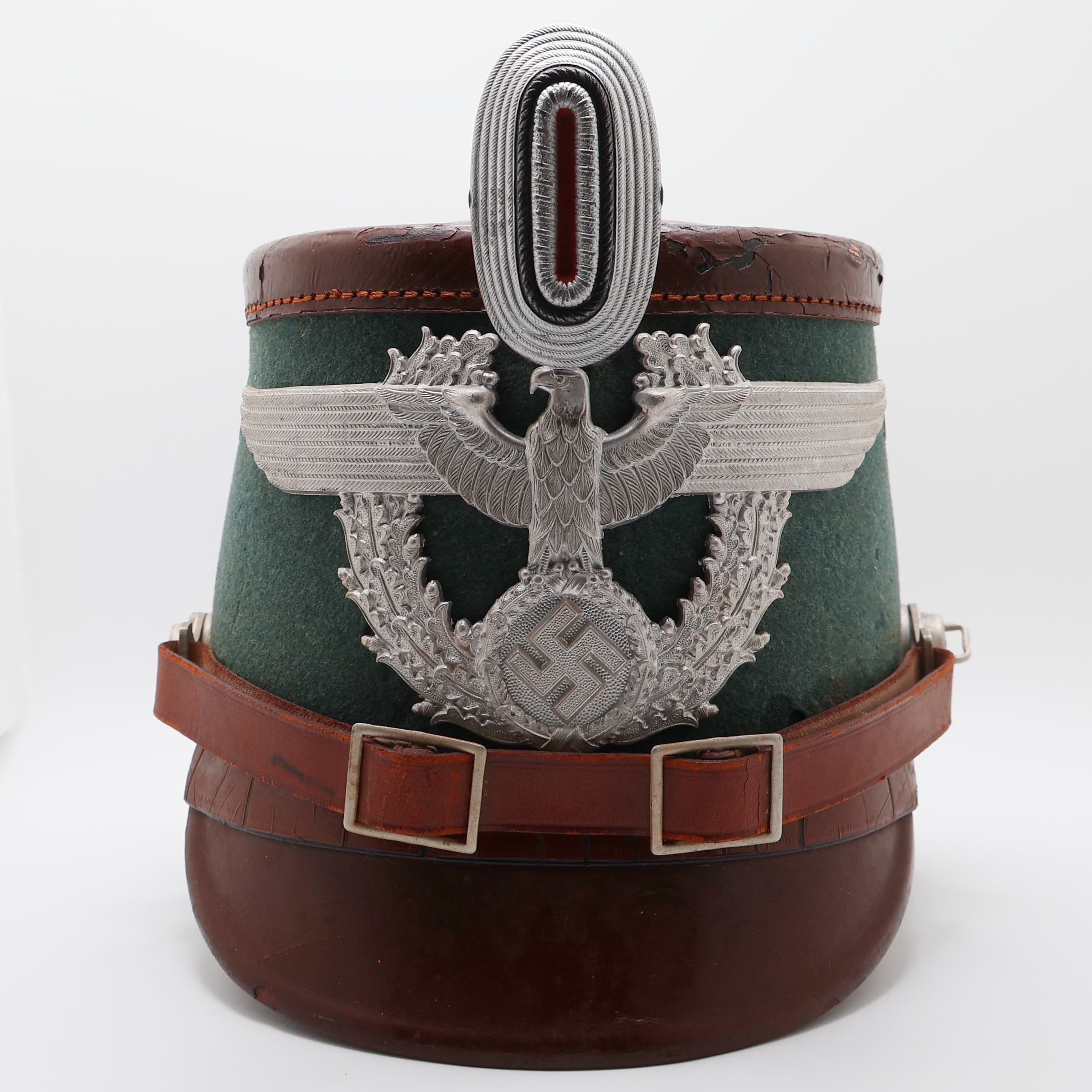 German WWII Police Shako, NCO/EM, Gendarmerie