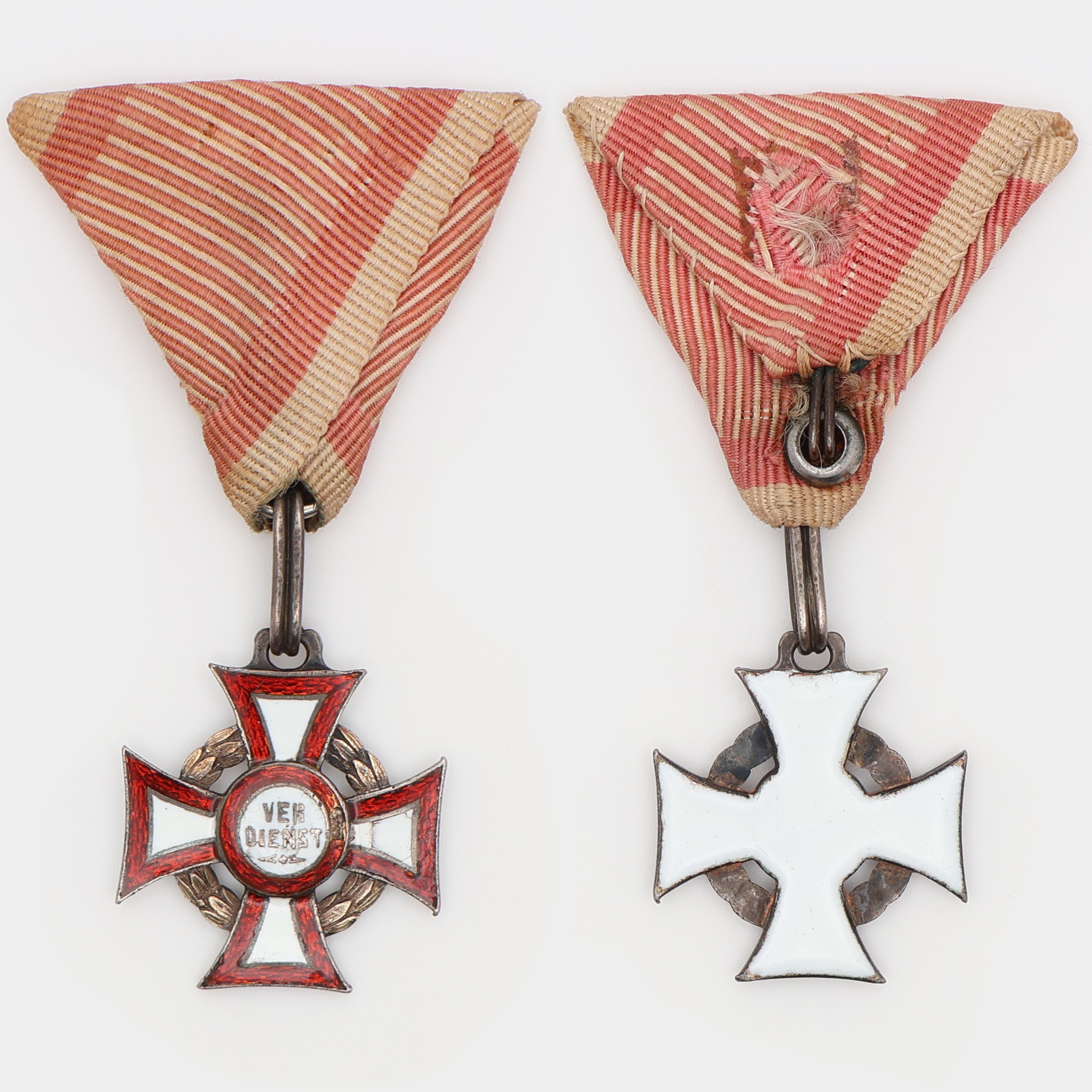 Rare Austrian Military Merit Cross Type I, White Enamel Reverse, c.1850